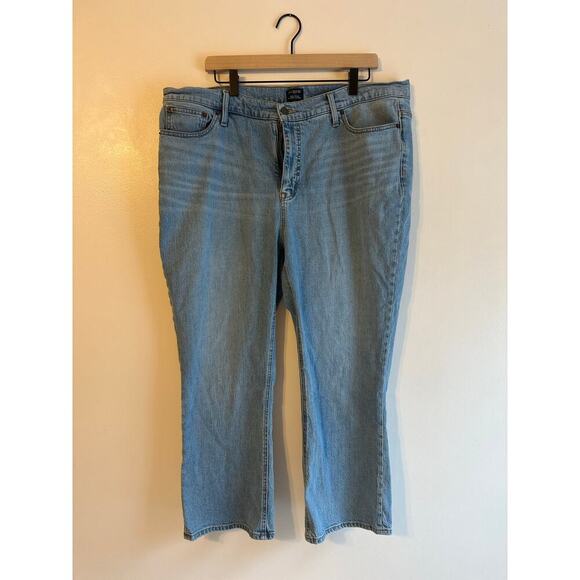 J. Crew Mid Rise Flare Cropped Retro Stretch Plus Size Comfortable Jeans Size 34 - Picture 2 of 6
